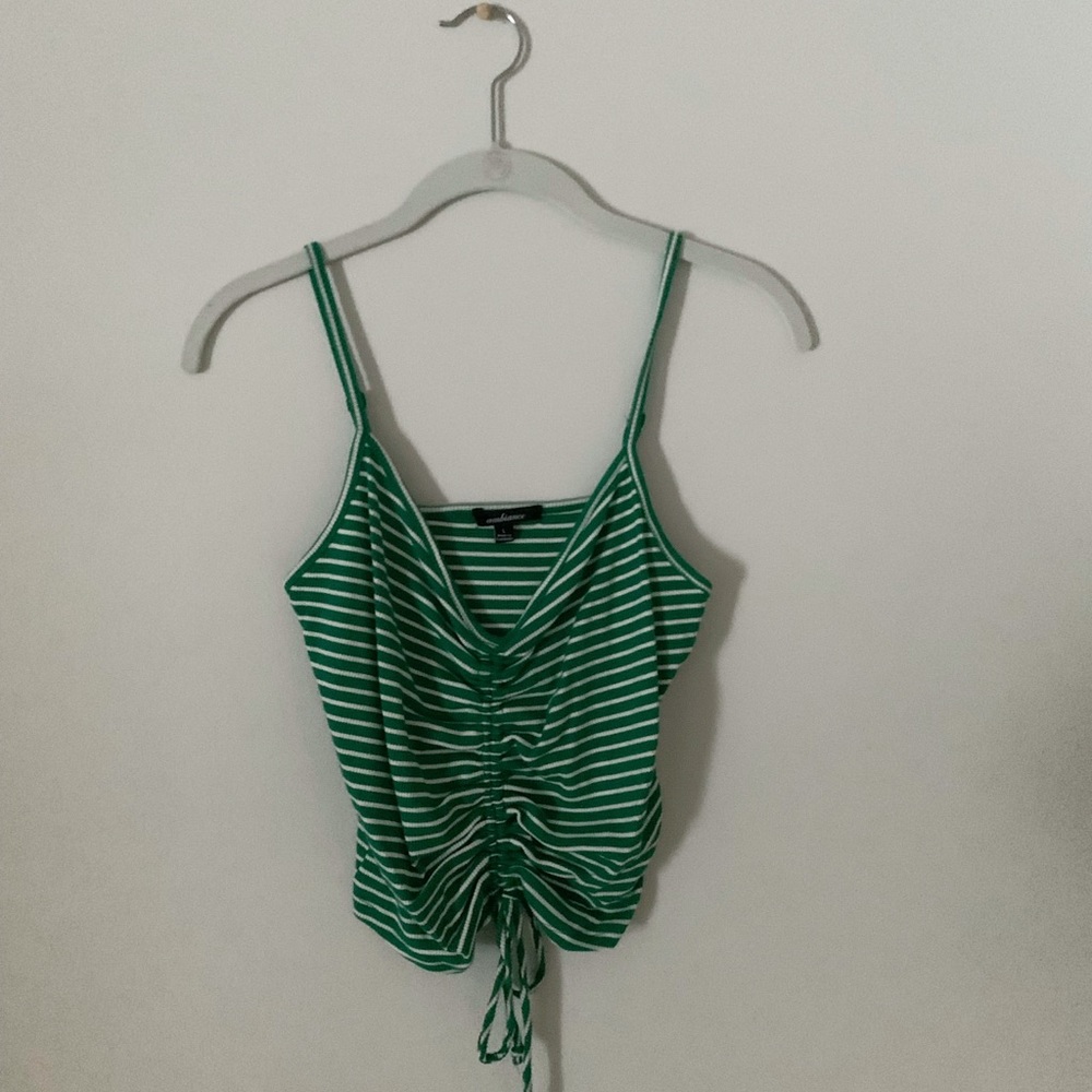 cropped green stripe tank